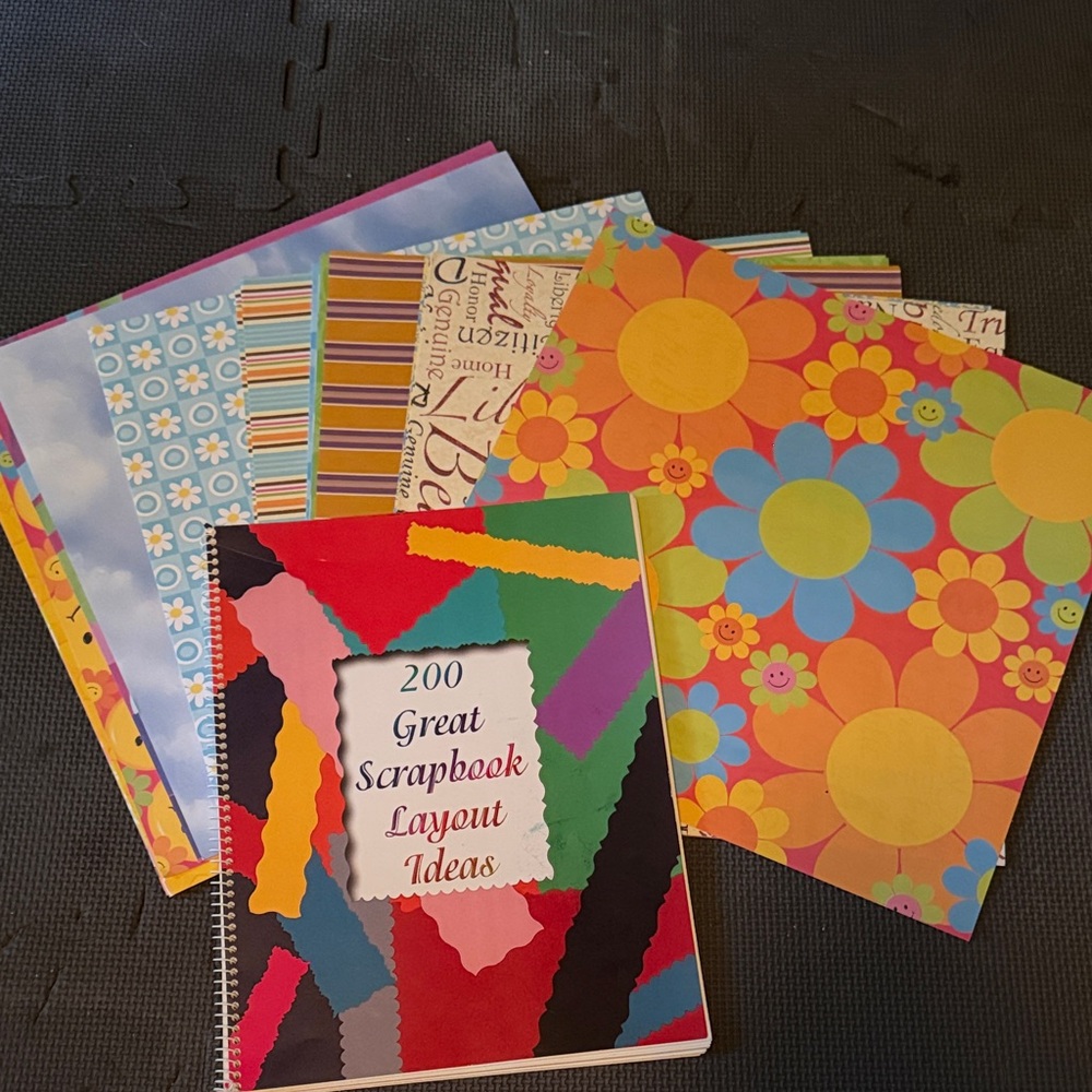Colorful Scrapbook Layout Ideas Notebook and Scrapbook Paper